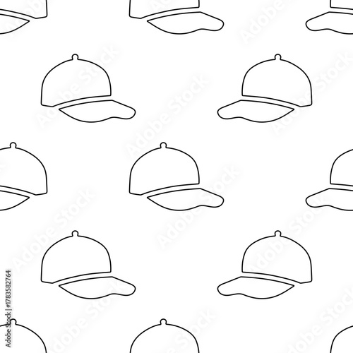 sport cap seamless pattern isolated on transparent background.