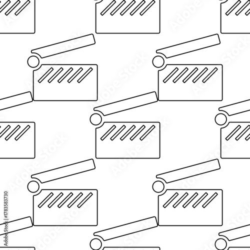 clip clapper seamless pattern isolated on transparent background.