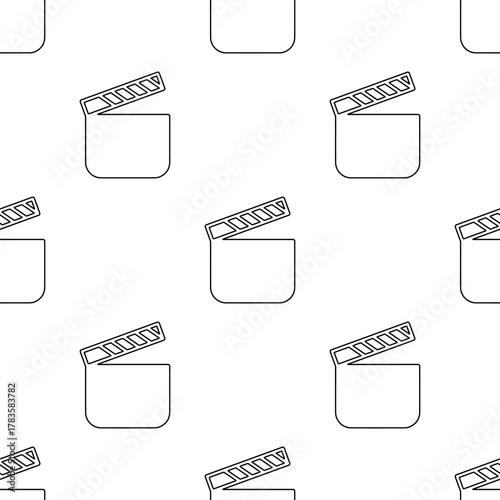 clip clapper seamless pattern isolated on transparent background.
