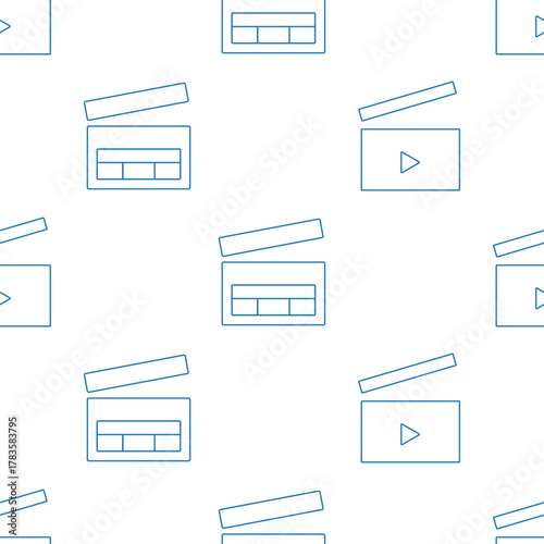 clip clapper seamless pattern isolated on transparent background.