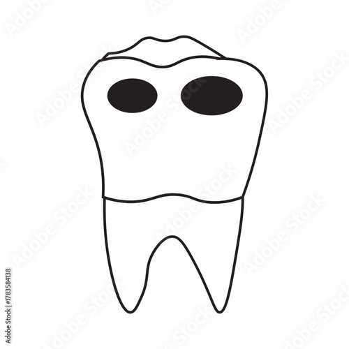 Decayed Molar Tooth line icon