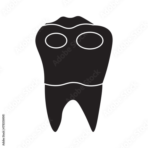 Decayed Molar Tooth glyph icon