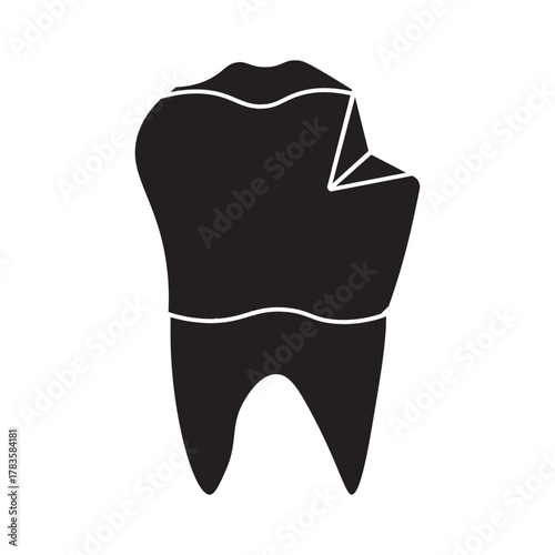 Broken Molar tooth glyph icon