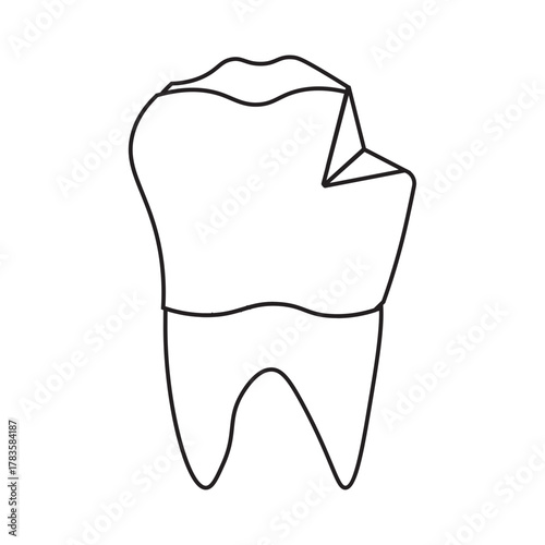 Broken Molar tooth line icon