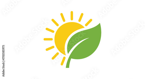 A vibrant sun and leaf design presented as a clean silhouette