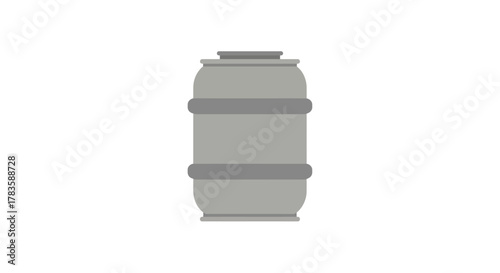 Stylized illustration of a gray beverage keg on a white background