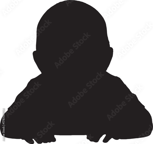 Silhouette of a baby leaning forward graphic representation simplicity concept