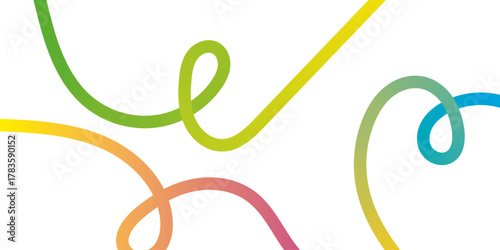 Abstract Color Lines on a White Background. A Vector Wave Shape Gradient Pattern. 