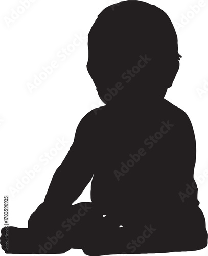 Silhouette of a baby sitting infancy innocence and early development