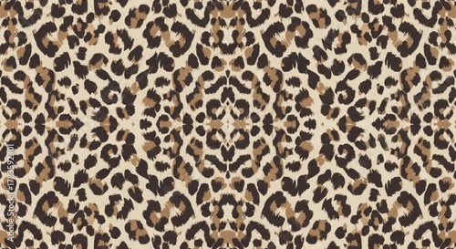 Symmetrical Leopard Print Pattern with Dark Spots animal