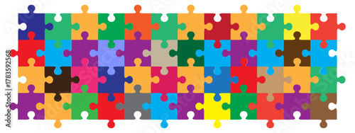 Puzzle icons vector illustration. puzzle or teamwork concept Filled and outlined. editable stroke.