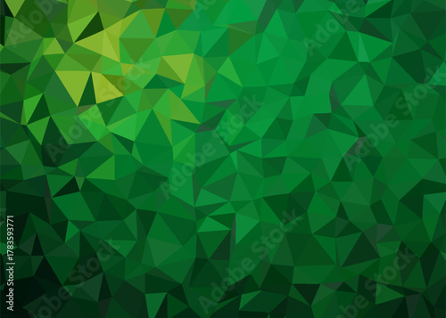 Abstract Green Polygon Pattern Geometric Low Poly Design Background