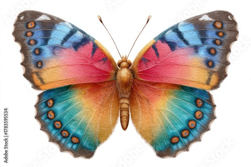 Vividly Colored Butterfly with Intricate Wing Patterns 1