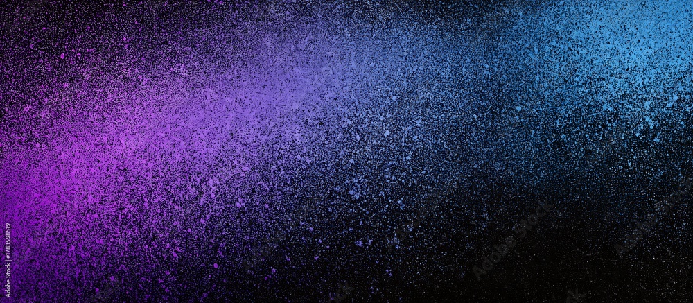 Obraz premium Abstract background with purple and blue light particles and speckles on a dark background