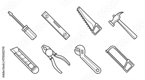carpenter tools icon vector 