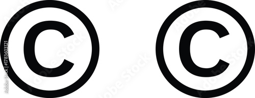 Copyright symbol vector illustration, intellectual property icon set, legal rights protection artwork, content ownership design, modern minimal style, stock art collection