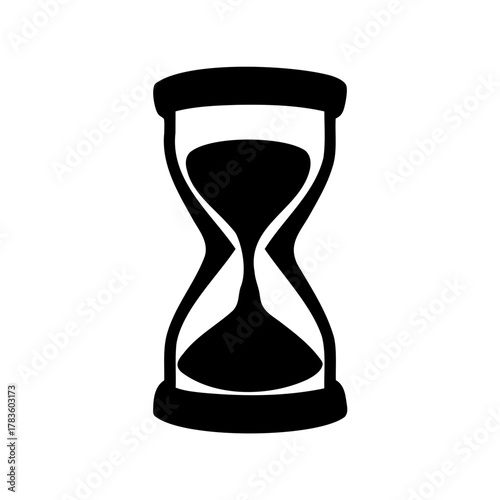 Classic silhouette of an hourglass representing time passing in simple design