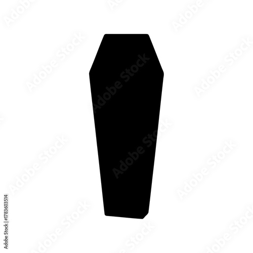 Isolated Black Coffin Illustration on a White Background Representing Death