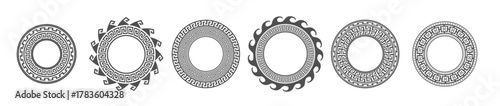 circle greek frames round meander borders decoration