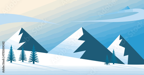 The breathtaking view of snow-capped mountains captures the essence of winter, showcasing nature's beauty and majesty in a serene, peaceful environment.