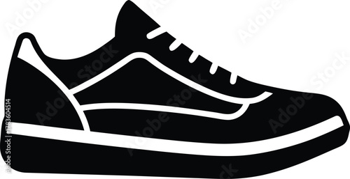Simple outline athletic sneaker logo design