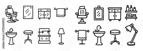 Barbershop Doodle Icons