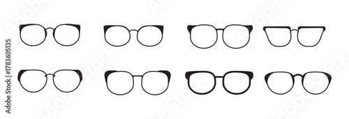 black and white vector illustration of eye glasses