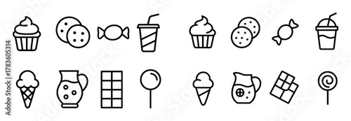 Minimalist Dessert Icons
