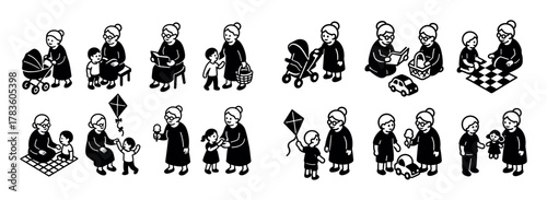 Grandmothers with Grandchildren Icons