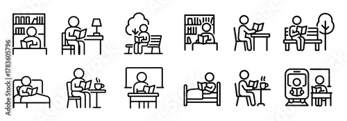 Minimalist Reading Icons