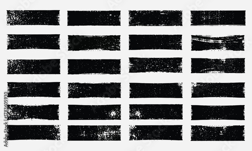 Grungy Rectangular Brushes Set for Graphic Design and Digital Art Projects