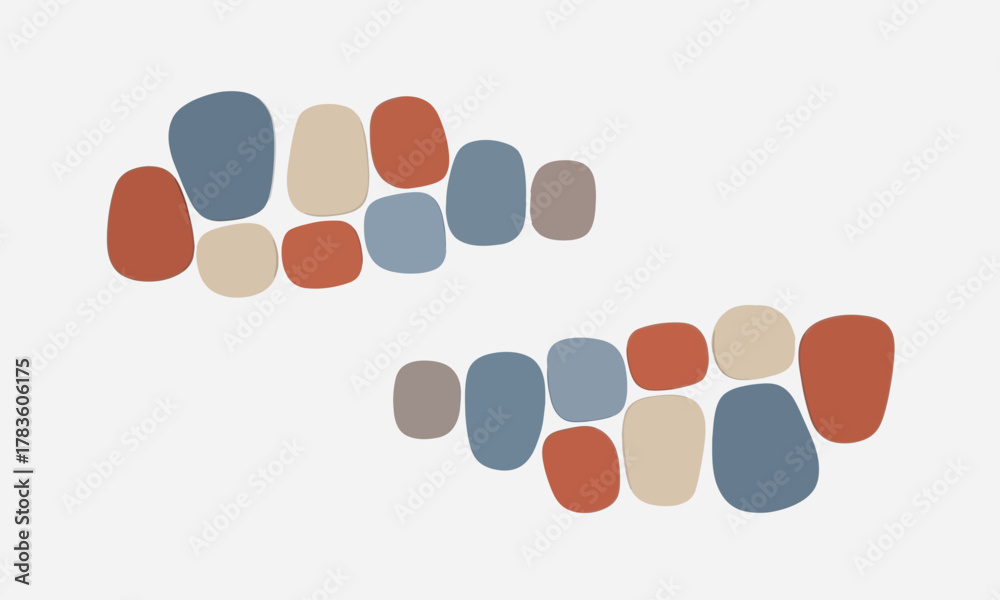 Fototapeta premium Abstract mosaic design with asymmetrical stones pattern on light background