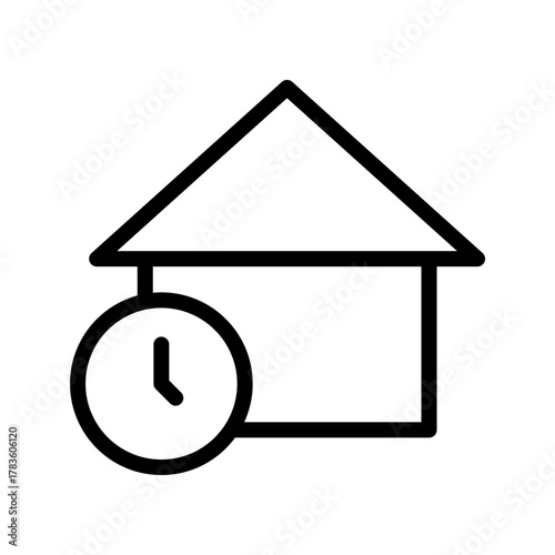 Home Time icon set with modern minimal design, representing time spent at home, family schedules, house routines, domestic planning, and personal lifestyle management.