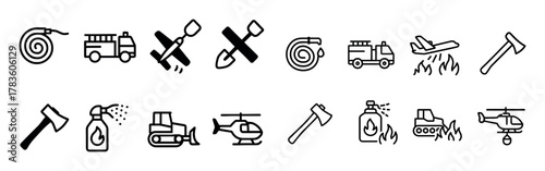 Forest Firefighting Icons