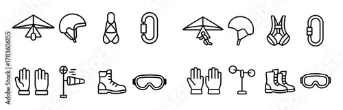 Hang Gliding Icon Set