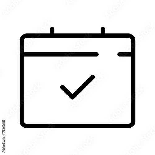 Calendar Check icon set with modern minimal design, representing confirmed schedules, approved events, planned dates, and organized productivity tools.