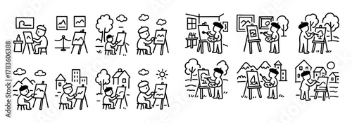 Artistic Venues Doodle Icons