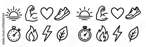 Morning Exercise Icons
