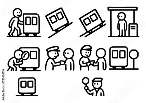 Funicular Doodle Icons