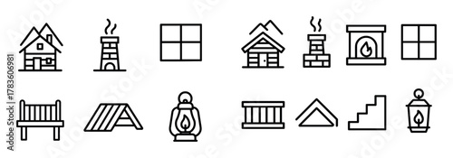Minimalist Cabin Icons