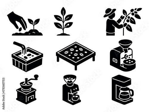 Coffee Production Icons