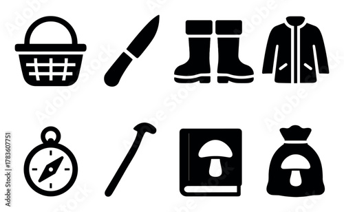 Mushroom Picking Icons