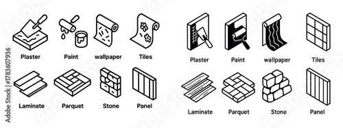 Flat Isometric Finishing Icons