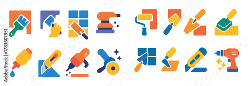 Finishing Works Icon Set