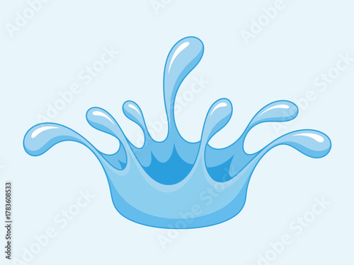 This image captures a vibrant blue water splash on a light background, representing freshness and energy, embodying the beauty of nature's fluidity and dynamism in artistic visual form.