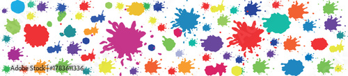 Paint splatter colorful set. Colorful ink stains, abstract paints splashes and wet splats. Watercolor or slime stain vector set. Colorfull stain and splash, splat messy, inkblot splashing illustration