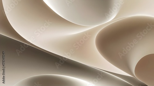 Abstract 3D shapes and flowing wave forms with smooth gradients modern background design creative motion minimal art digital concept