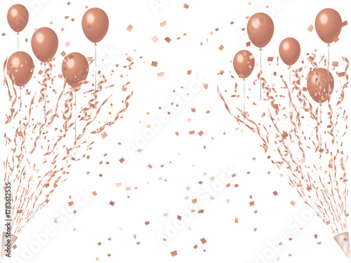 クラッカー、風船、8桃金