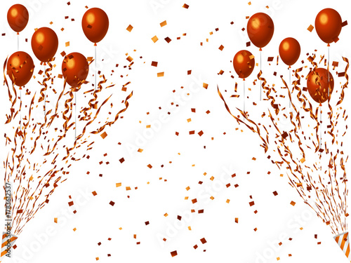 クラッカー、風船、9オレンジ