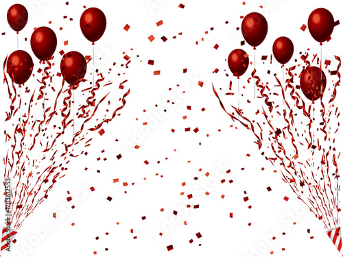 クラッカー、風船、10赤